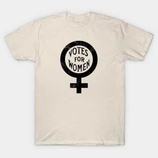 Vintage Inspired Votes for Women Symbol (Black) T-Shirt